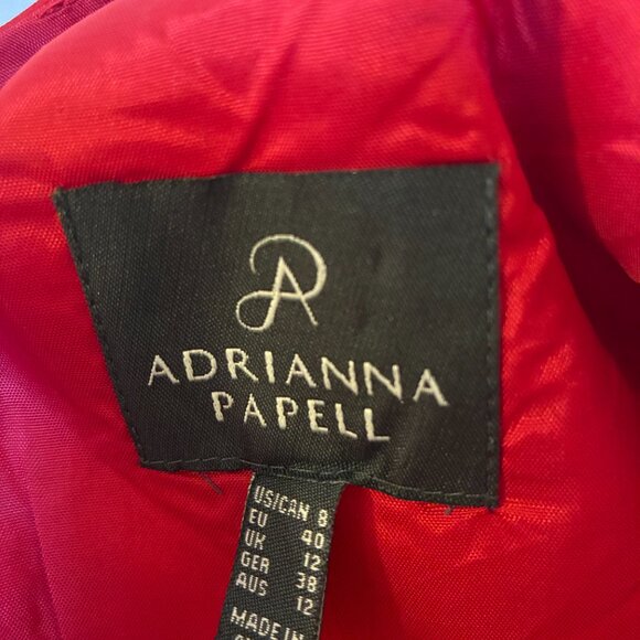 Adrianna Papell Red Mikado Dress Size 8 - Picture 7 of 12